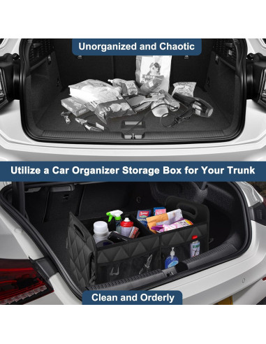 Organizador de Maletero de Coche Olosar Mediano Negro Impermeable