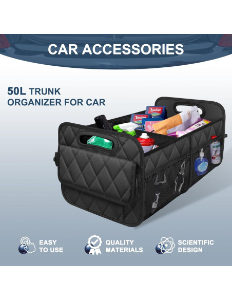 Organizador de Maletero de Coche Olosar Mediano Negro Impermeable