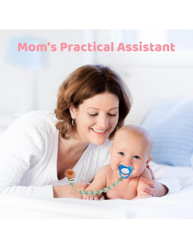 Clip de Chupete de Silicona 100% Grado Alimenticio - Paquete de 4