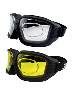Gafas de moto Epoch Eyewear Luca, 2 unidades, lentes claros y amarillos