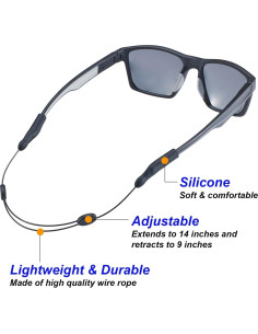 Correa para Gafas Gdnmpat 35.56cm Ajustable Negra - 3 Piezas 2