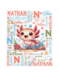 Manta Personalizada Tamonten Axolote 76.2x101.6 cm Bebés