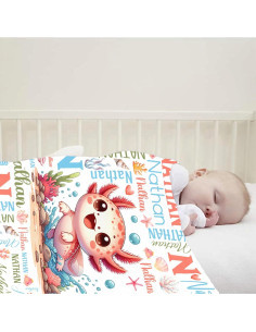Manta Personalizada Tamonten Axolote 76.2x101.6 cm Bebés 2