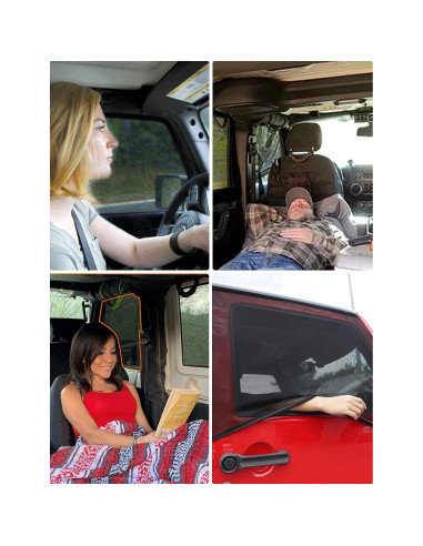 Sombrilla de Malla Savadicar para Ventanas Jeep Wrangler 1997-2024