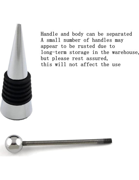 10 Tapones de Vino Reutilizables ENLAYER de Acero Inoxidable