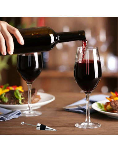 10 Tapones de Vino Reutilizables ENLAYER de Acero Inoxidable