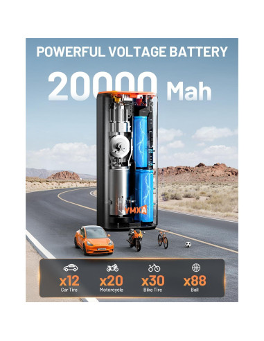 Inflador de Neumáticos Portátil YMXA VP-18 160 PSI 12V