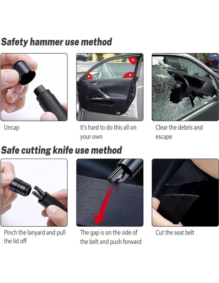 Martillo de Seguridad Yeria 2-en-1 Cortador de Cinturón