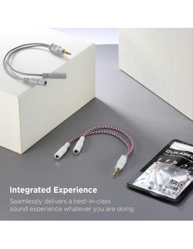 Divisor de Auriculares DuKabel 3.5mm Rojo Navidad 25cm