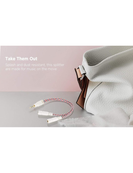 Divisor de Auriculares DuKabel 3.5mm Rojo Navidad 25cm