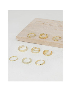 9 Anillos Ajustables de Oro Lleno 14K para Mujeres - Joyería 2