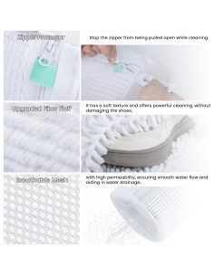 Bolsa de Lavado de Zapatos ADEHMDA 2 Pcs Microfibra Blanca 2