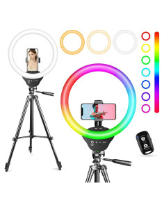 Luz de Anillo RGB Sensyne 25,4 cm con Trípode 127 cm