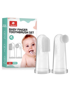 Cepillo de Dedo para Bebés Dearlomum - 2 Piezas Silicona