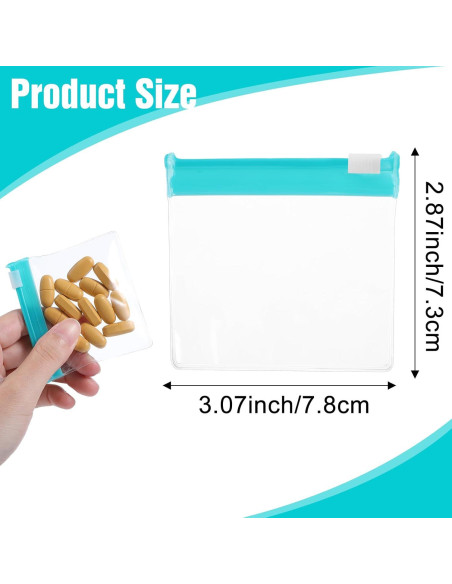 12 Bolsas de Almacenamiento Reutilizables Ptwola 7.8x7.3cm