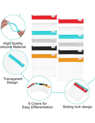 12 Bolsas de Almacenamiento Reutilizables Ptwola 7.8x7.3cm