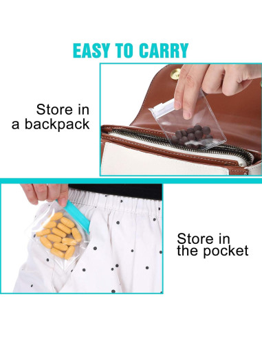 12 Bolsas de Almacenamiento Reutilizables Ptwola 7.8x7.3cm