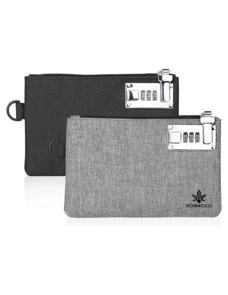 2 Pcs Bolsa de Dinero Bloqueable KOSMCCO 12.7x20.3 cm Nylon