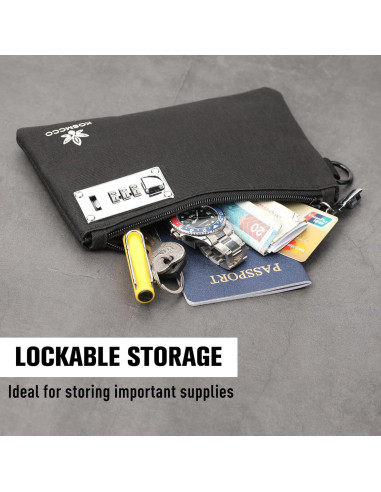 2 Pcs Bolsa de Dinero Bloqueable KOSMCCO 12.7x20.3 cm Nylon