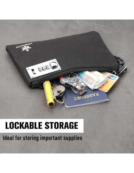 2 Pcs Bolsa de Dinero Bloqueable KOSMCCO 12.7x20.3 cm Nylon