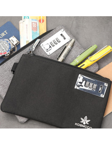 2 Pcs Bolsa de Dinero Bloqueable KOSMCCO 12.7x20.3 cm Nylon