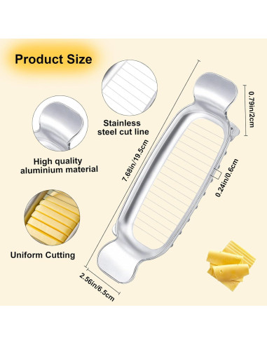 Cortador de Mantequilla y Queso Smrtcol - Aluminio Antiadherente 20x6.7cm