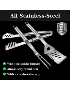 Juego de Utensilios para Parrilla GRILLART 3 Piezas Acero Inoxidable 2
