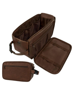 Neceser de Viaje PAVILIA para Hombres XL Marrón Oscuro