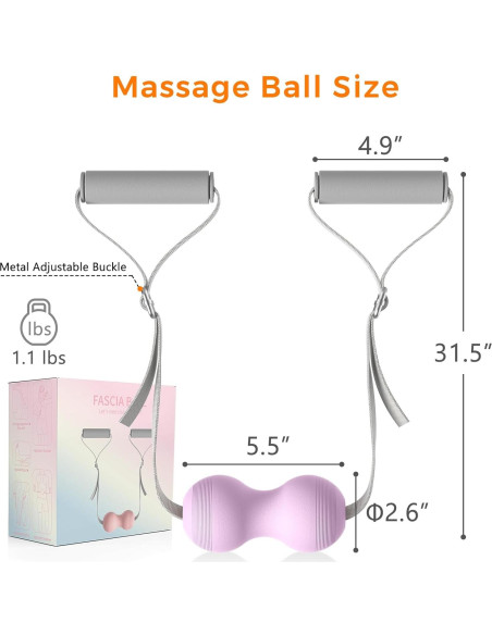 Bola de Masaje VICSKY con Correa Ajustable - Alivio Muscular