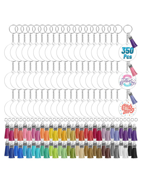 Kit de Llaveros DIY Cludoo 350 Pcs Acrílico Transparente