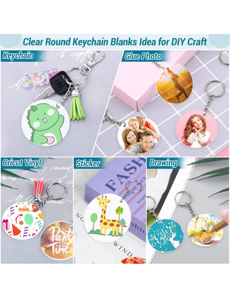 Kit de Llaveros DIY Cludoo 350 Pcs Acrílico Transparente