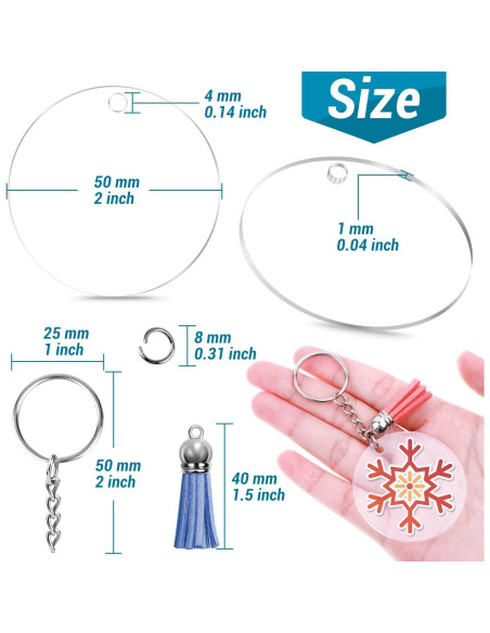 Kit de Llaveros DIY Cludoo 350 Pcs Acrílico Transparente
