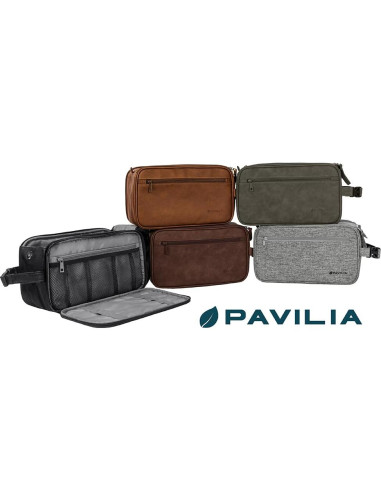 Neceser de Viaje PAVILIA para Hombres XL Marrón Oscuro