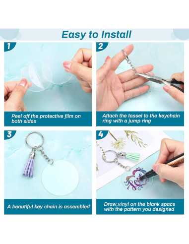 Kit de Llaveros DIY Cludoo 350 Pcs Acrílico Transparente