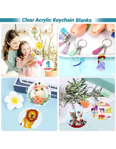Kit de Llaveros DIY Cludoo 350 Pcs Acrílico Transparente