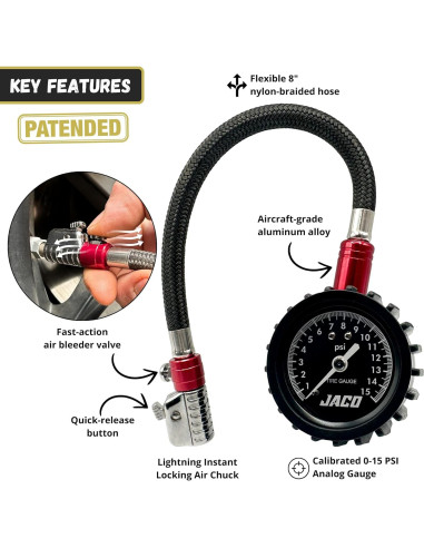 Medidor de Presión de Neumáticos JACO ElitePro-X 0-15 PSI