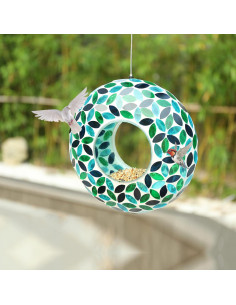 Comedero para Aves VCUTEKA Mosaico Colgante 25.4 cm Verde 2