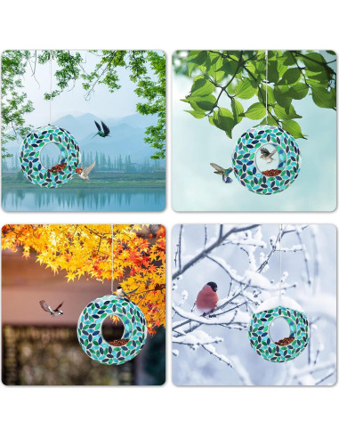 Comedero para Aves VCUTEKA Mosaico Colgante 25.4 cm Verde
