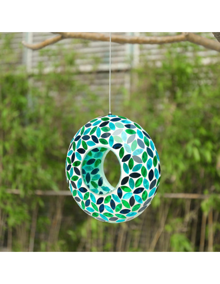 Comedero para Aves VCUTEKA Mosaico Colgante 25.4 cm Verde Comedero para Aves VCUTEKA Mosaico Colgante 25.4 cm Verde