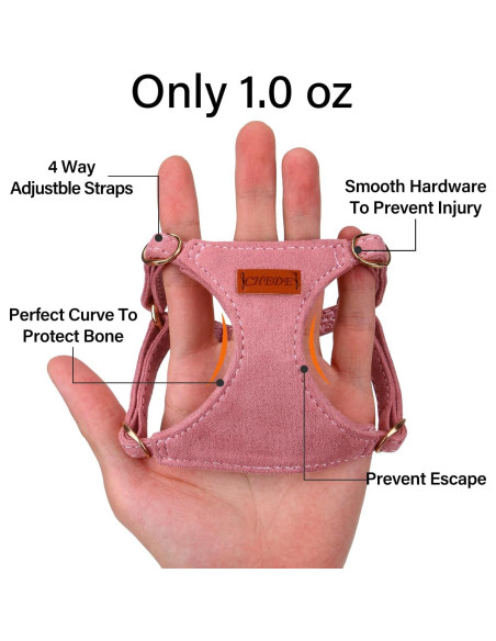 Arnés para Perros Chede XXS Rosa Antiguo Ajustable Sin Tirones