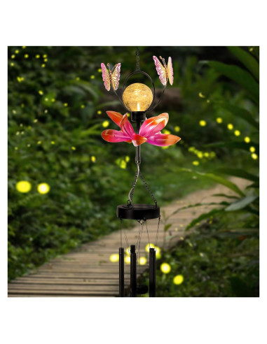 Campanas de Viento Solares Taman Mariposa 89 cm Decorativas