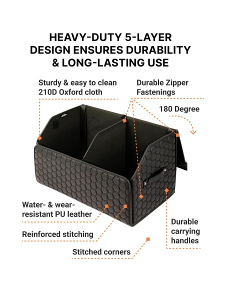 Organizador de Maletero Owleys 40L Plegable Negro 17.7"