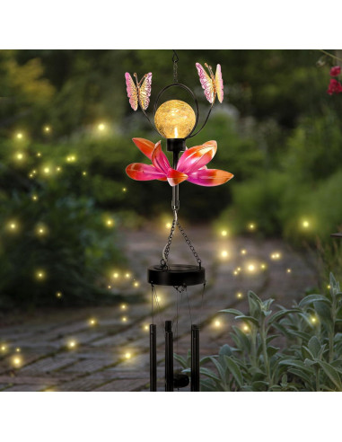 Campanas de Viento Solares Taman Mariposa 89 cm Decorativas