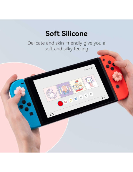 Tapas de Silicona GeekShare para Joystick Switch Sakura Tapas de Silicona GeekShare para Joystick Switch Sakura