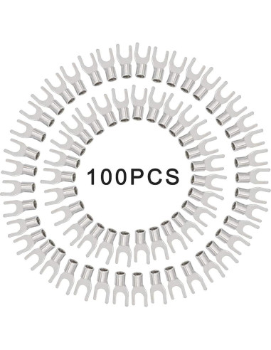 100 Terminales de Horquilla Desnudos Carkio SNB3.5-4 Cobre 37A