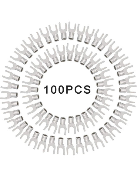 100 Terminales de Horquilla Desnudos Carkio SNB3.5-4 Cobre 37A