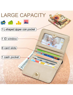 Cartera APHISON RFID Mujer Cuero Microfibra Compacta 2