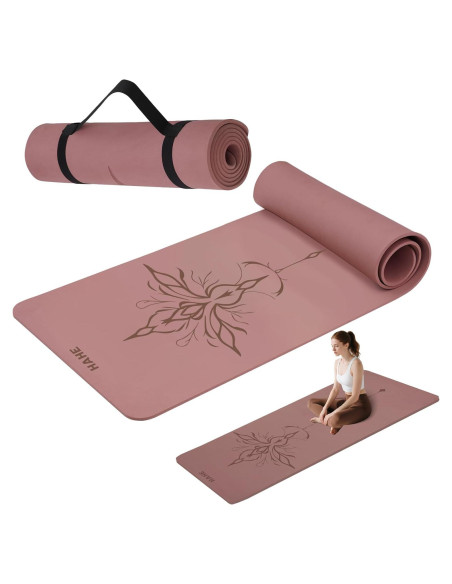 Esterilla de Yoga HAHE Antideslizante 8mm Rosa Oscuro