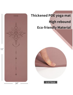 Esterilla de Yoga HAHE Antideslizante 8mm Rosa Oscuro 2