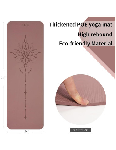 Esterilla de Yoga HAHE Antideslizante 8mm Rosa Oscuro